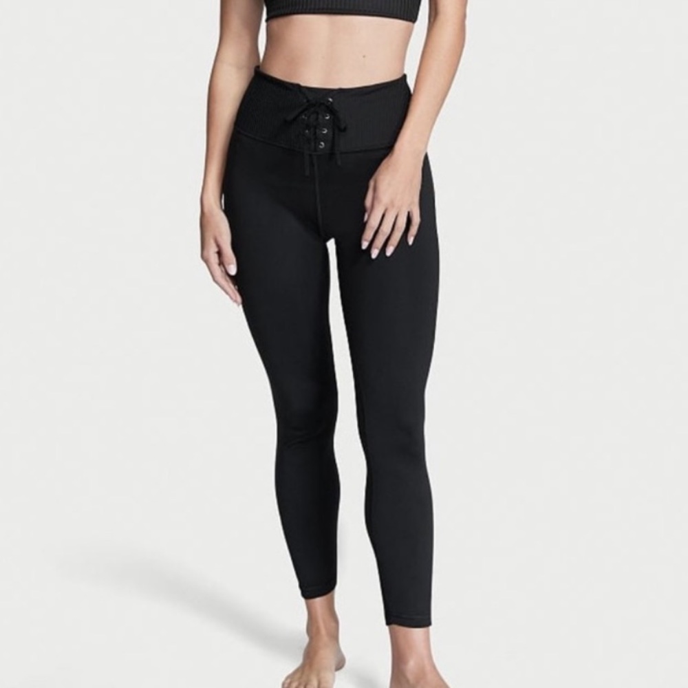 Victoria’s Secret pink lace up front legging